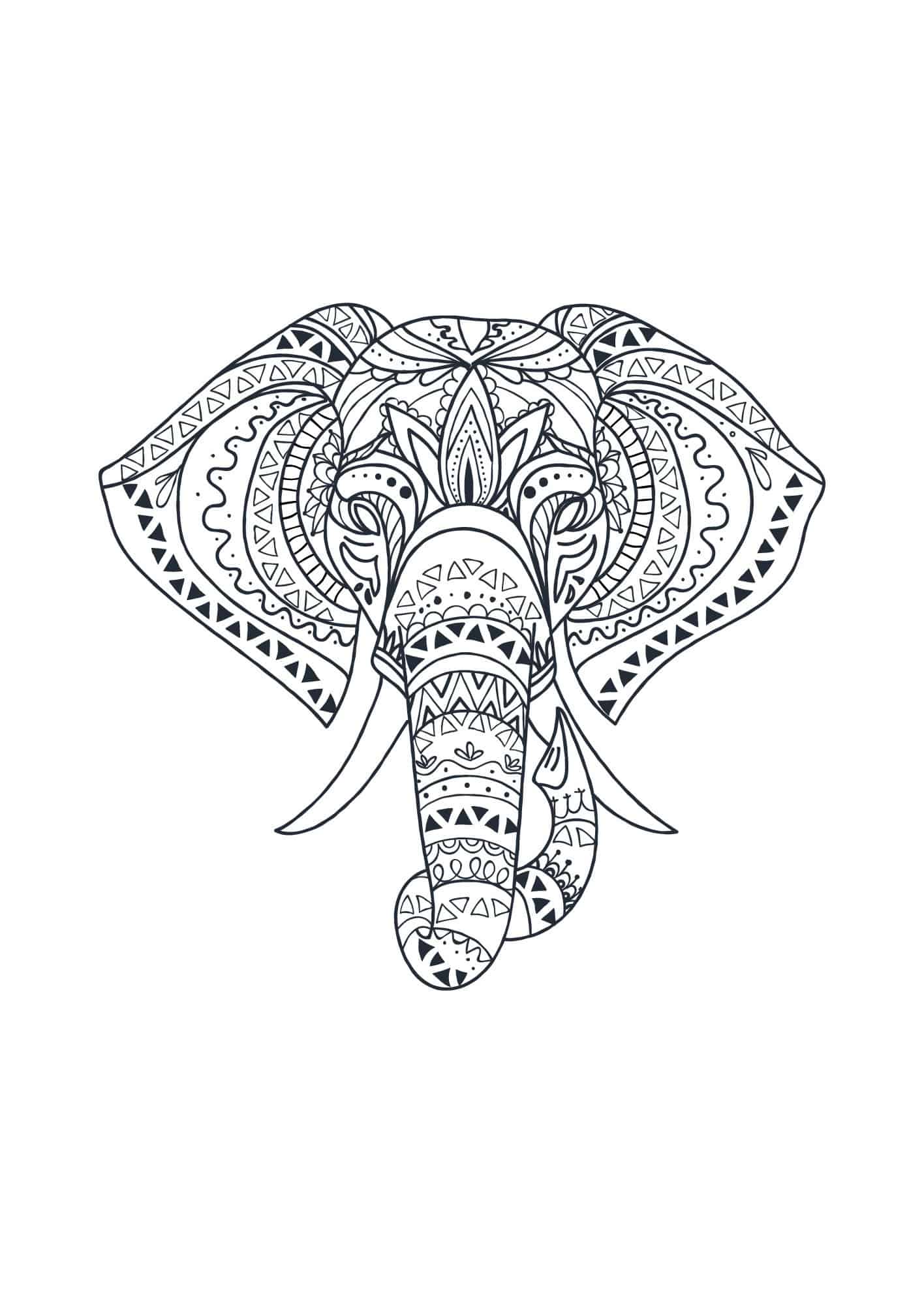 Boho Elephant illustration poster