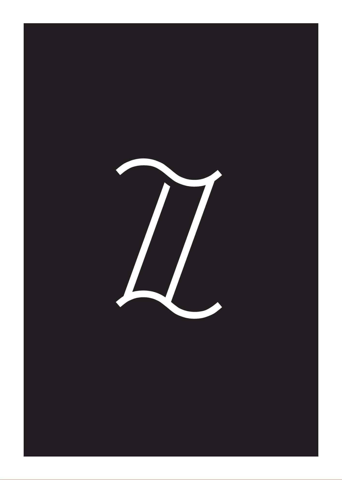 Calligraphy big letter z black poster
