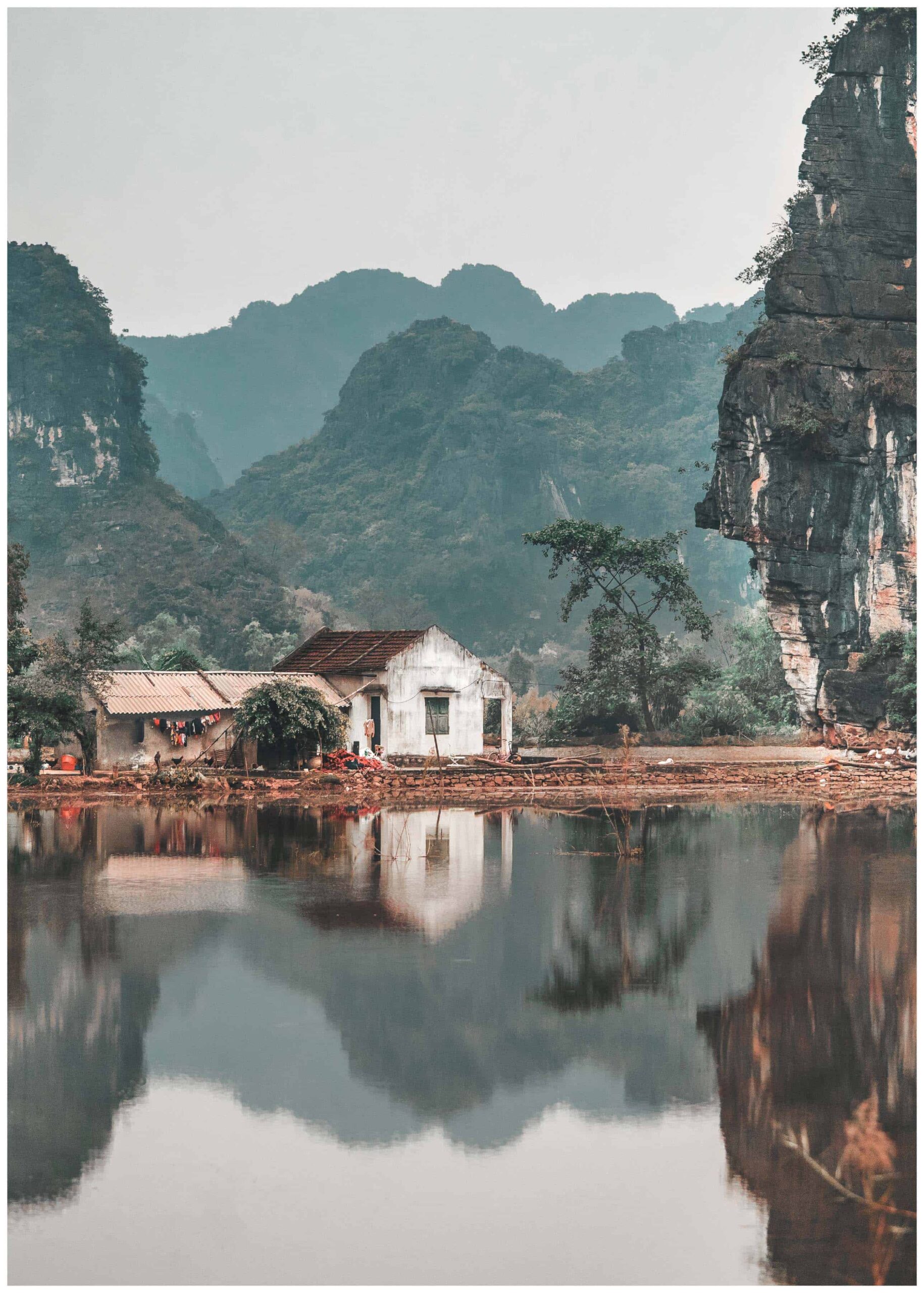 vietnam house on mountain poster