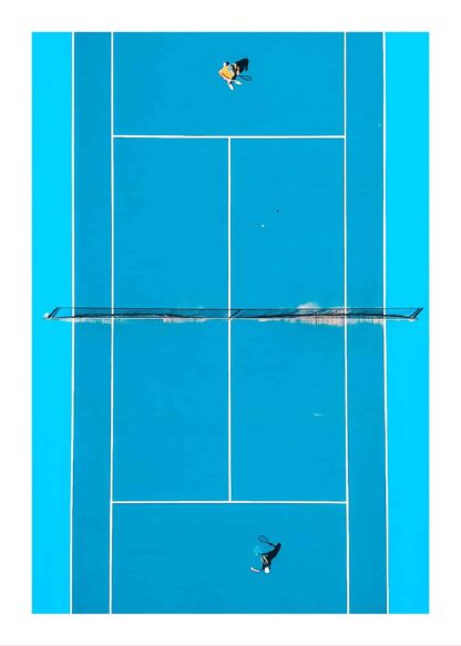 Tennis court blue poster