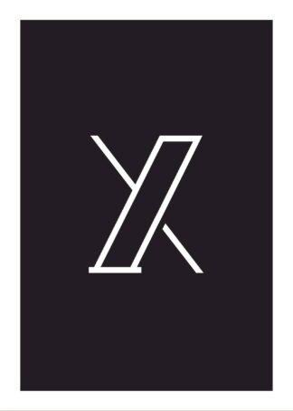 Calligraphy big letter x black poster