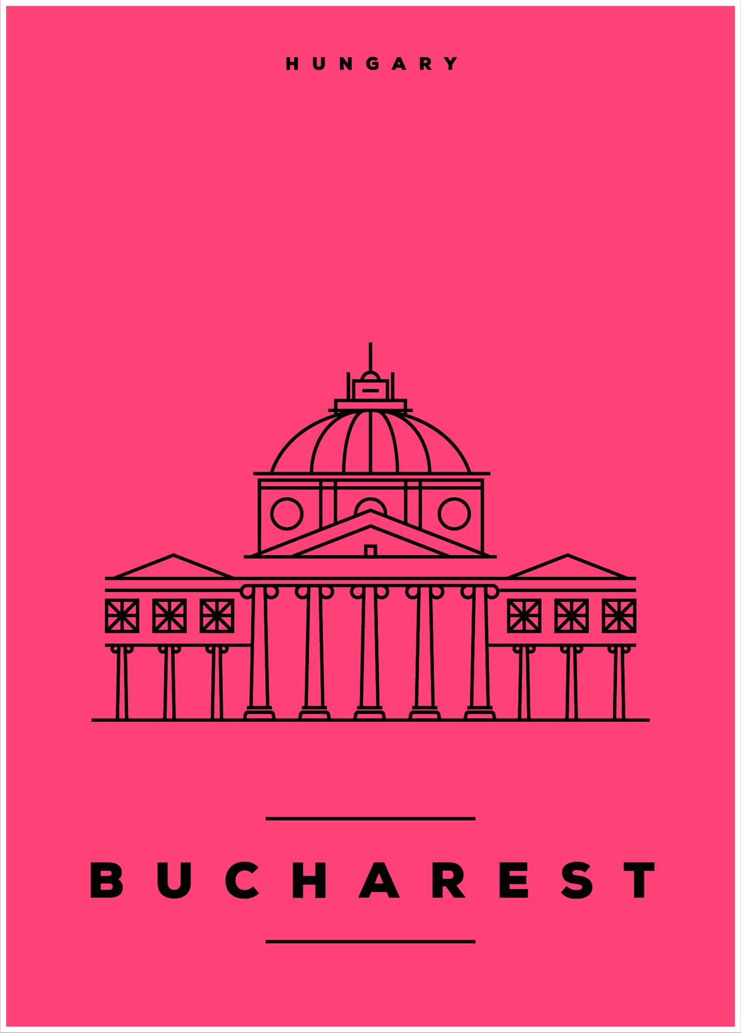 bucharest illustration poster