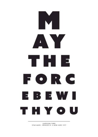 May the Force be with you text poster