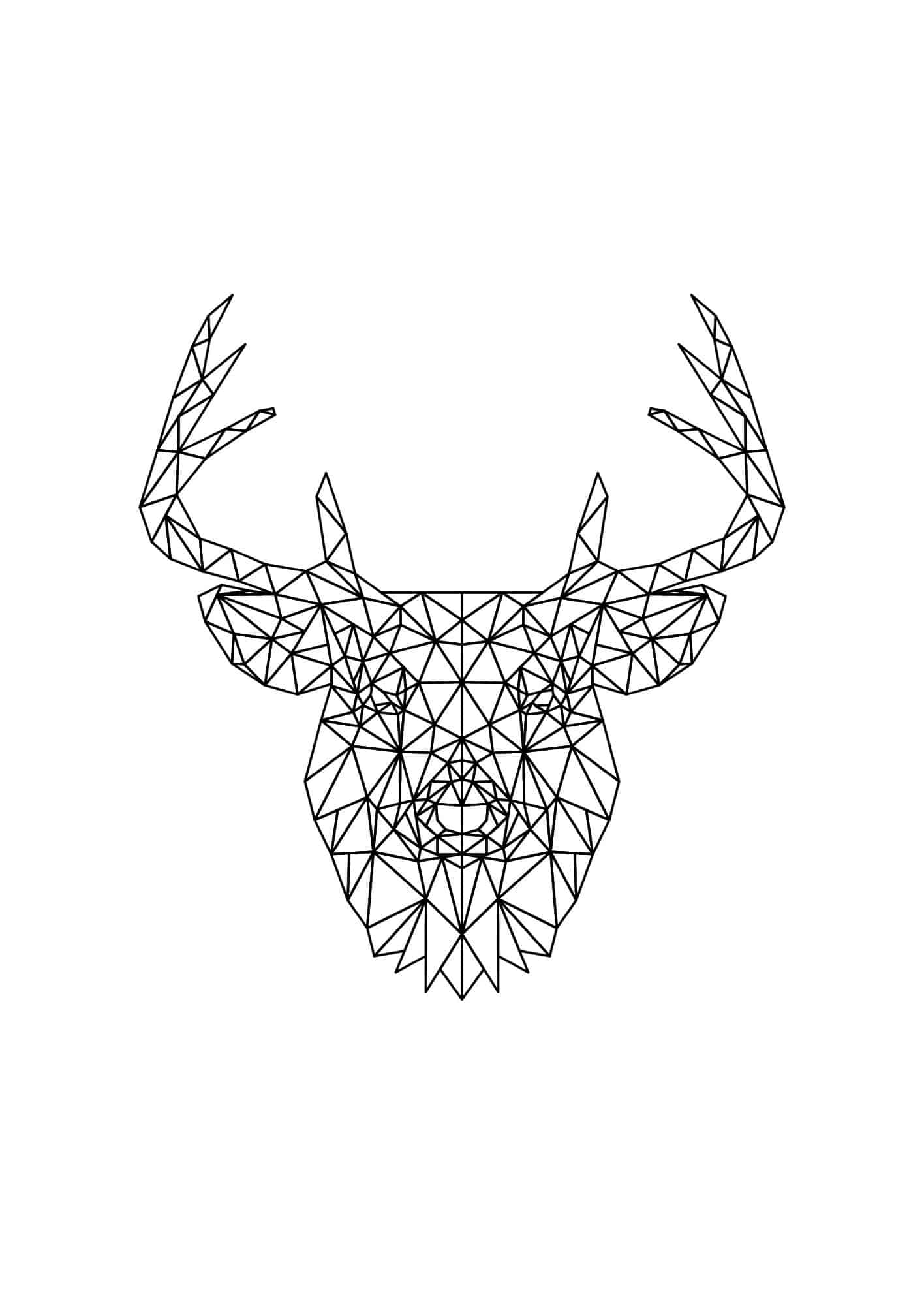 Reindeer antler geometrical poster