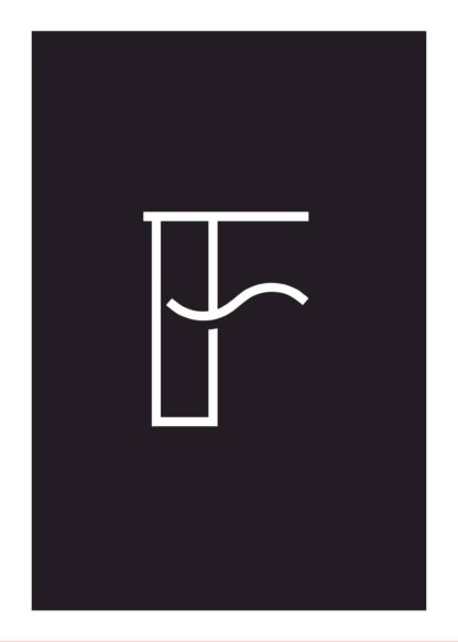 Calligraphy big letter f black poster