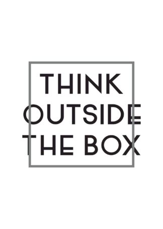 Thinking outside the box text poster (Vertical)