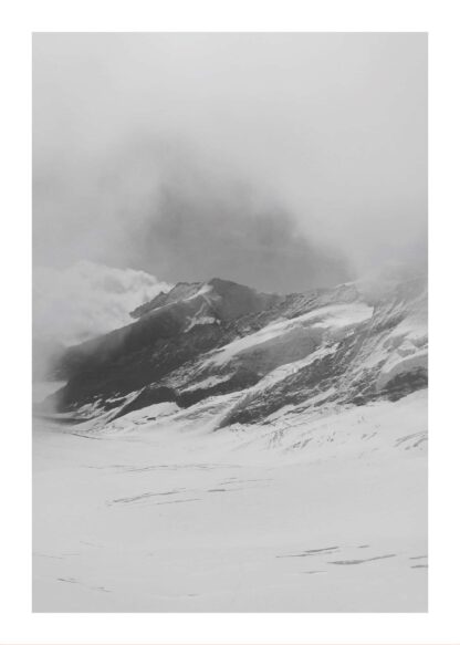 Snow covered mountain during daytime poster