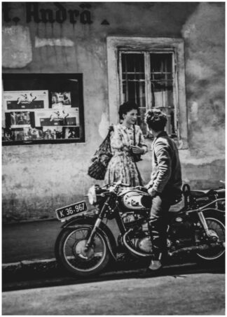 couple and a bike poster