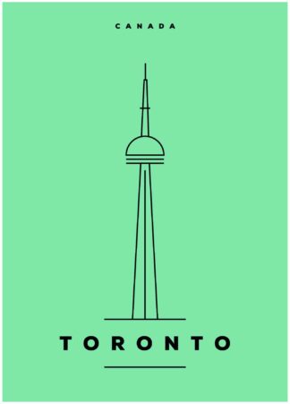 toronto illustration  on green background poster