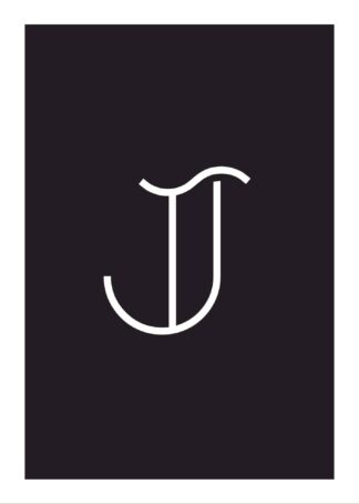 Calligraphy big letter j black poster