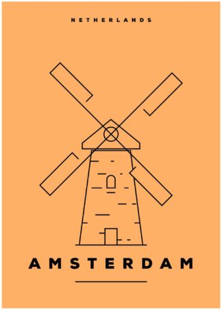 Amsterdam illustration poster