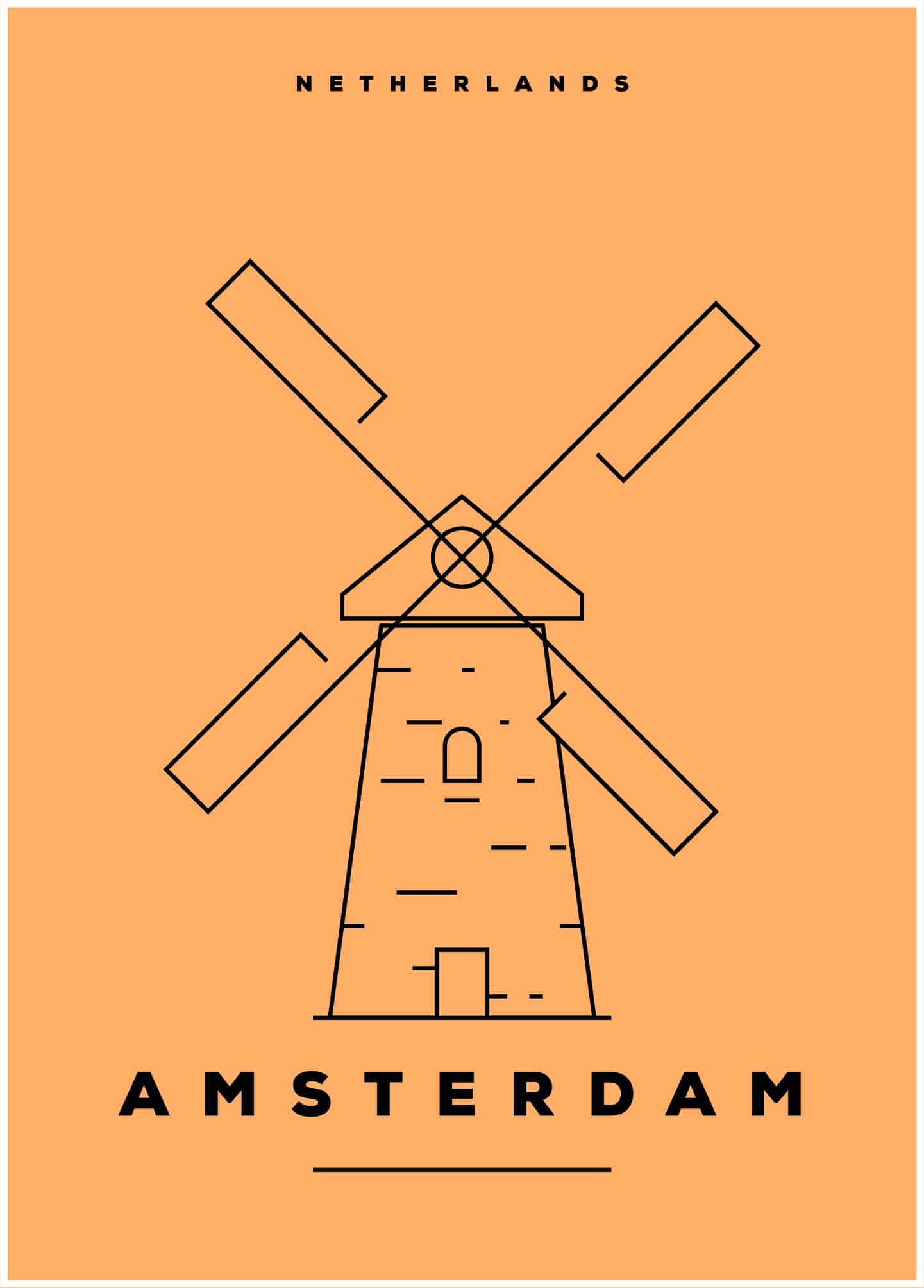 Amsterdam illustration poster