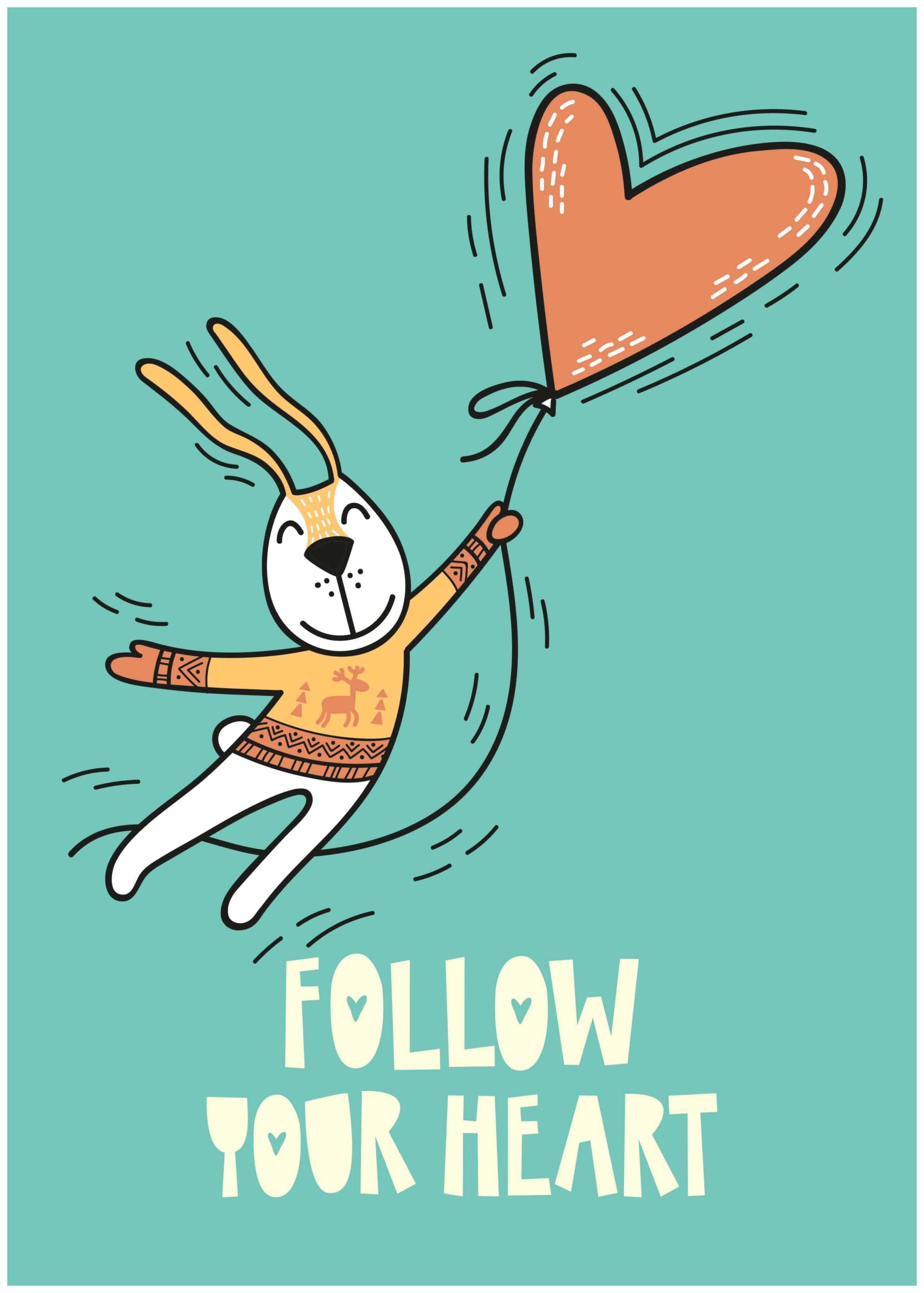 follow your heart cartoon poster