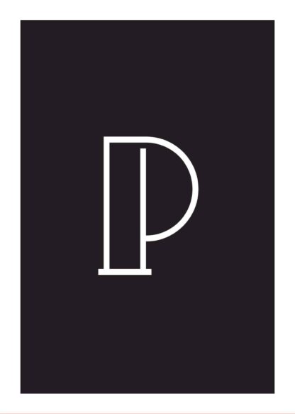 Calligraphy big letter p black poster