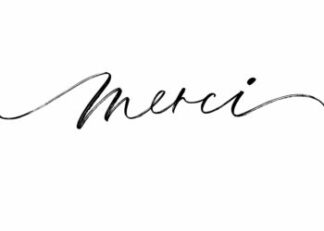 Merci handwritten calligraphic poster