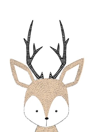 Cute hairy reindeer poster