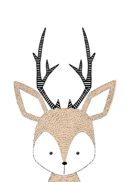 Cute hairy reindeer poster