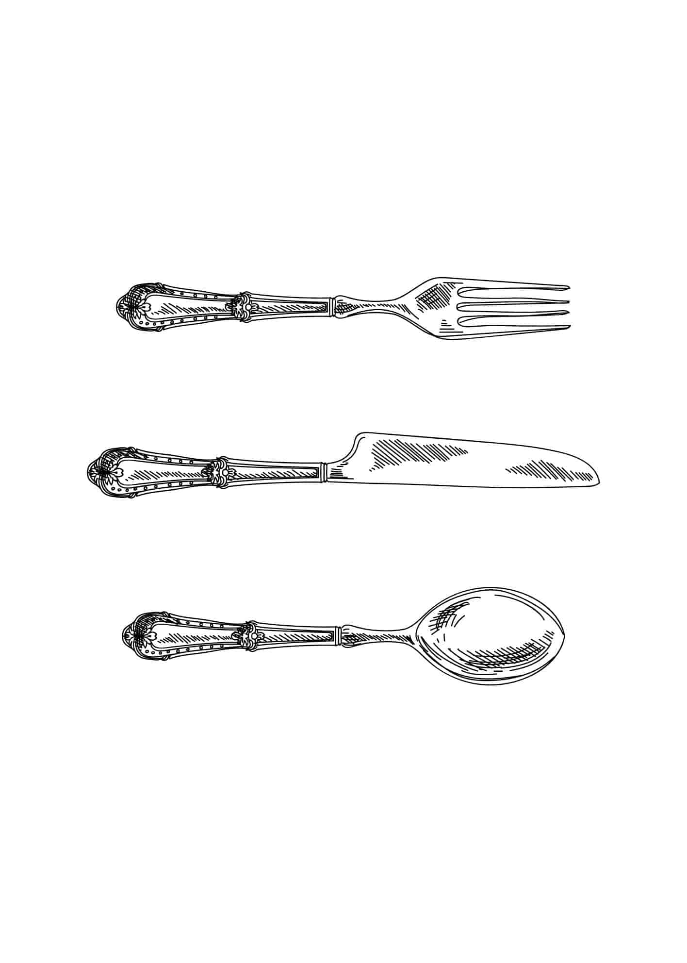 Cutlery illustration poster