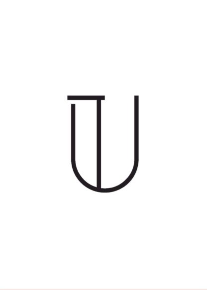 Calligraphy bigletter u white poster