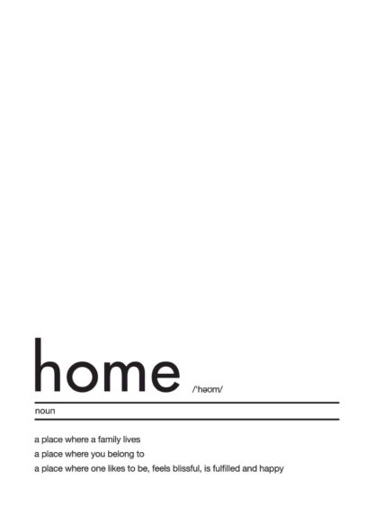 Home definition text poster