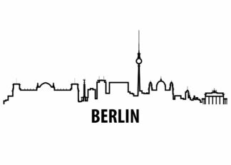 Berlin outline illustration poster