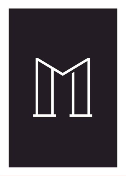 Calligraphy big letter m black poster