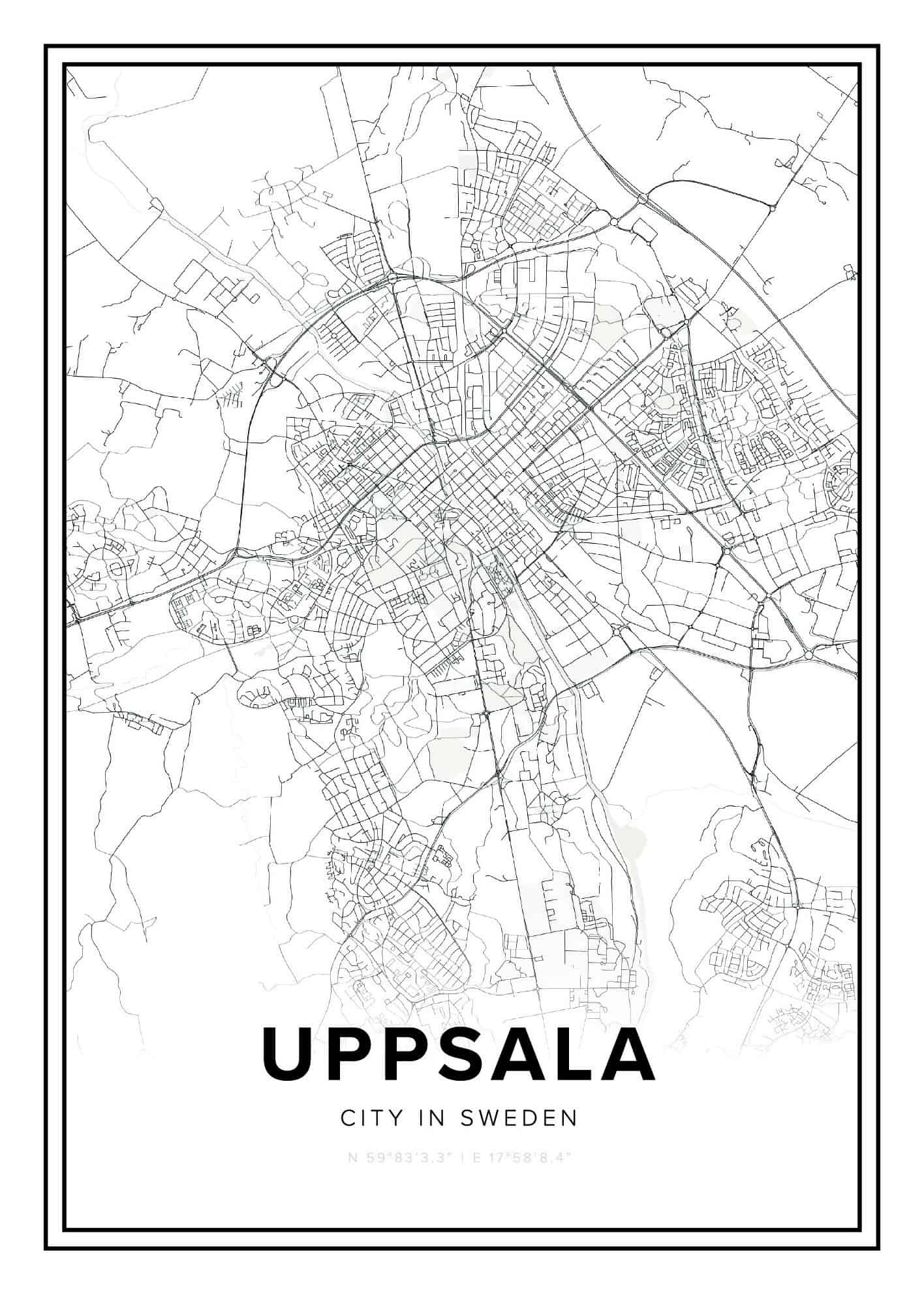 Uppsala map poster