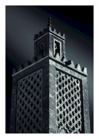 Gray bricked wall tower poster