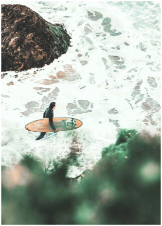 surfer in the water poster