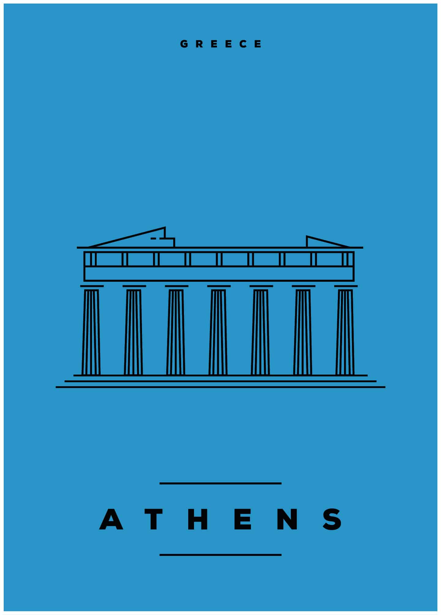 Athens illustration poster