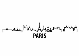 Paris outline illustration poster